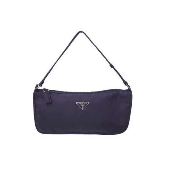 Prada Handbags - Prada One Shoulder Bag Pouch Triangle Logo Purple Nylon